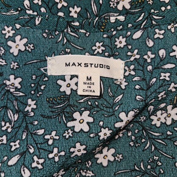 *SOLD X LIST*Max Studio Floral Green Dress Size M - Picture 11 of 12